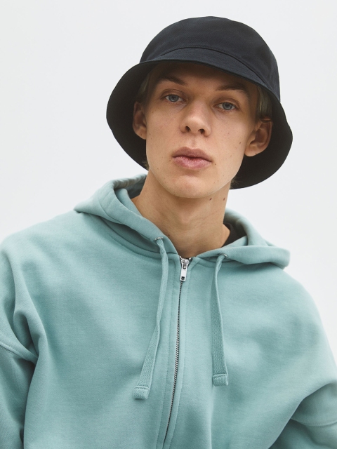 

H&M Men Black Solid Cotton Bucket Hat