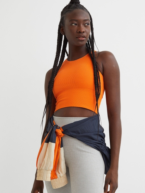 

H&M Woman Orange Seamless sports bralette