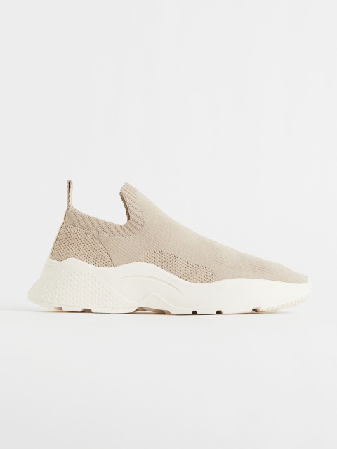 

H&M Women Beige Fine-Knit Trainers