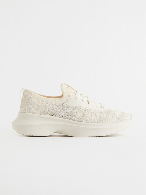 

H&M Women White Fine-Knit Trainers