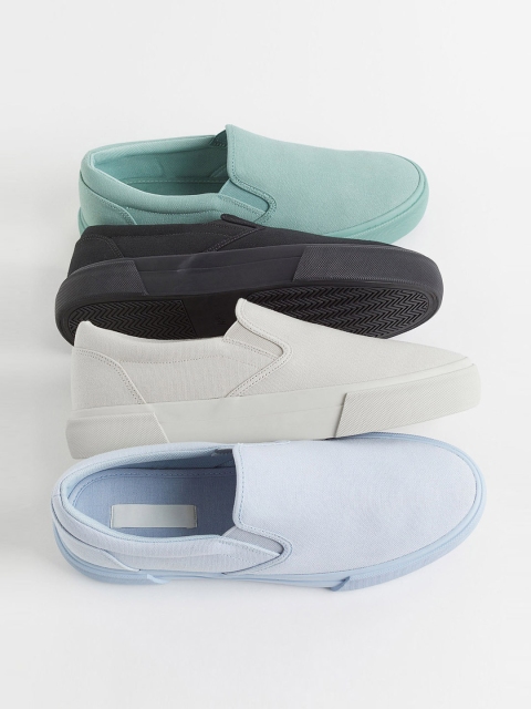 

H&M Men Blue Slip-On Cotton Trainers