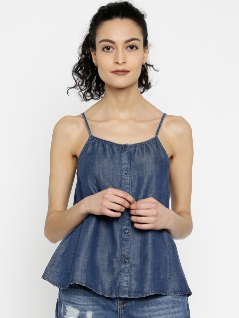 

Vero Moda Women Navy Chambray Top, Navy blue