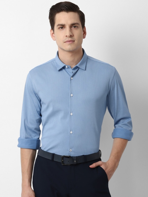 

Louis Philippe Sport Men Blue Micro Ditsy Printed Slim Fit Casual Shirt