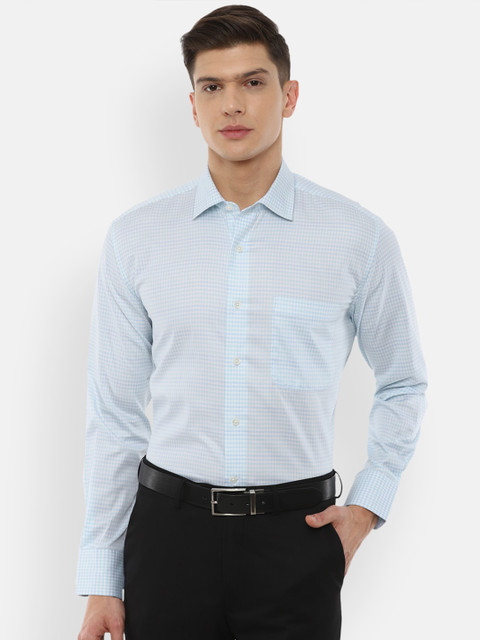 

Luxure by Louis Philippe Men Blue Striped Pure Cotton Regular Fit Formal Shirt