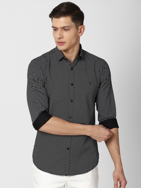 

V Dot Men Grey Slim Fit Printed Casual Shirt
