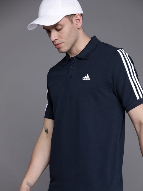 

ADIDAS Men Navy Blue Polo Collar T-shirt