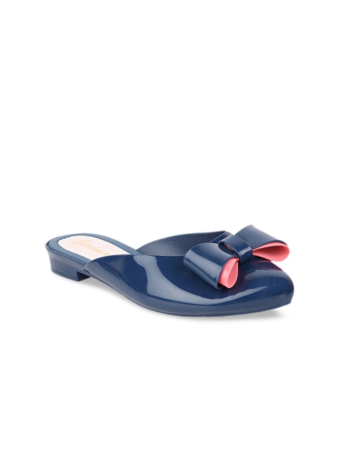 

Try Me Women Navy Blue Solid Ballerinas with Bows Flats