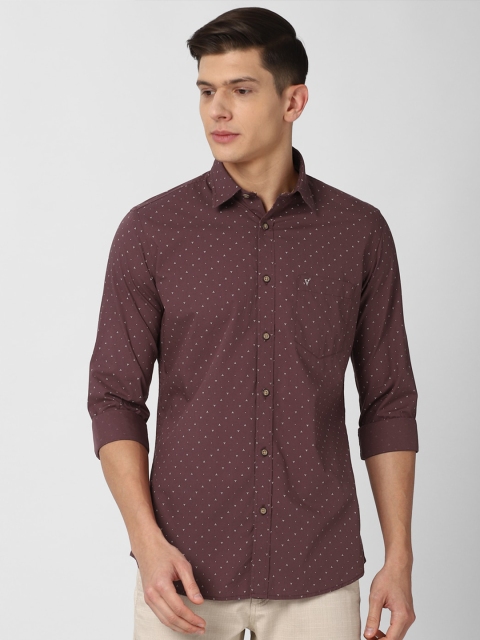 

Van Heusen Sport Men Burgundy Slim Fit Micro Ditsy Printed Pure Cotton Casual Shirt
