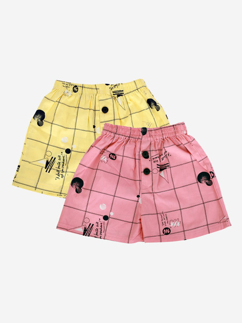 

YK Boys Yellow & Pink Checked Assorted Boxers
