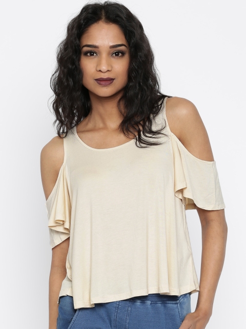 

FOREVER 21 Contemporary Cream-Coloured Top