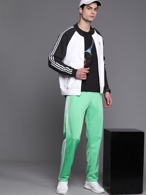 

ADIDAS Originals Men White & Black Colourblocked Side Stripe Taping Sustainable Track Sweatshirt