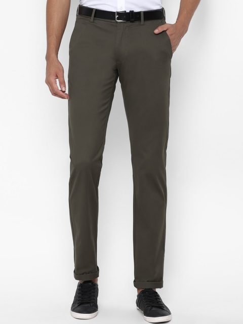 

Allen Solly Men Olive Green Slim Fit Trousers
