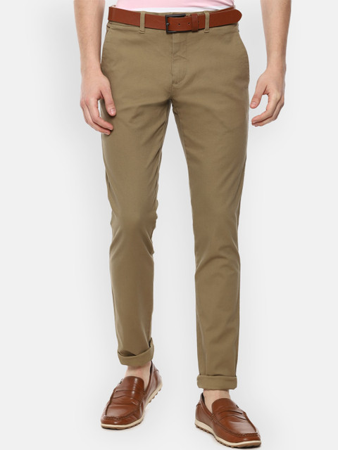 

Louis Philippe Sport Men Brown Textured Slim Fit Chinos Trousers