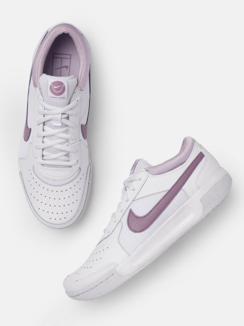 

Nike Women White Leather Zoom Court Lite 3 Leather Tennis Shoes