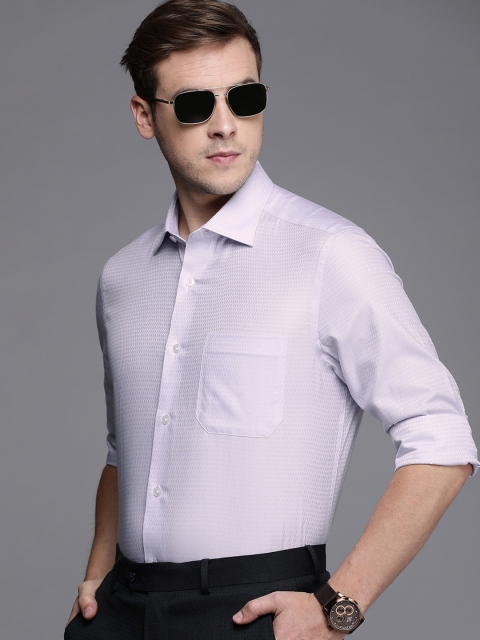 

Louis Philippe Men Lavender Textured Semiformal Shirt