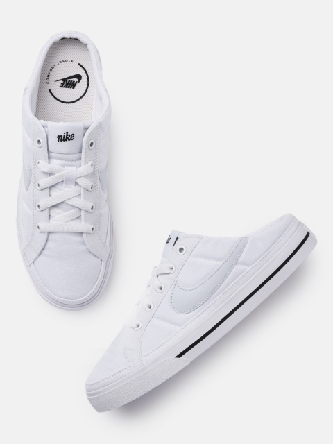 

Nike Women White Solid Court Legacy Mule Sneakers