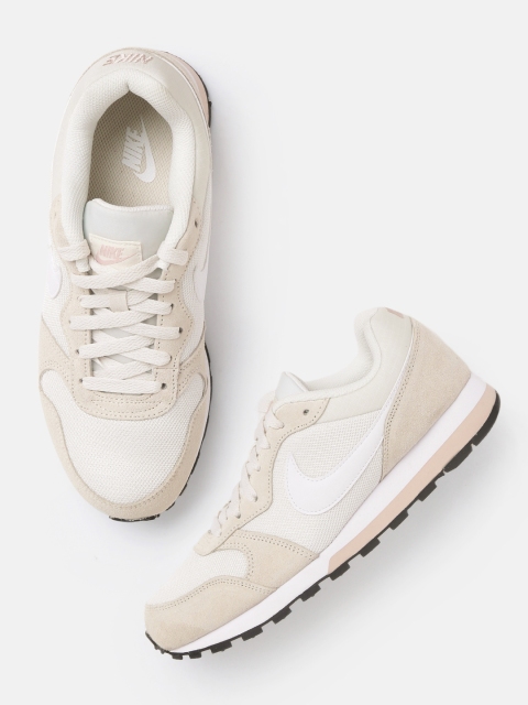 

Nike Women White & Cream-Coloured MD RUNNER 2 Leather Sneakers