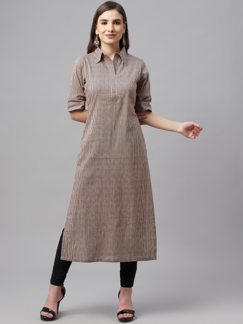 

MBE Women Orange Printed Kurta