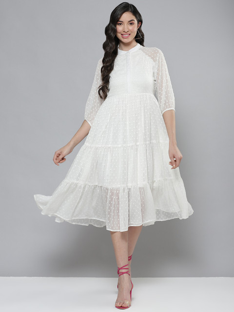 

Femella White Chiffon Midi Dress