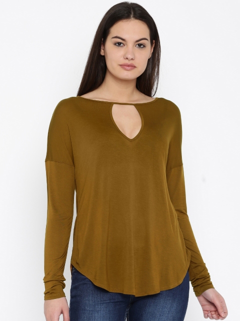 

FOREVER 21 Women Brown Solid Top