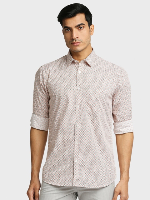 

ColorPlus Men Red Tailored Fit Printed Casual Shirt