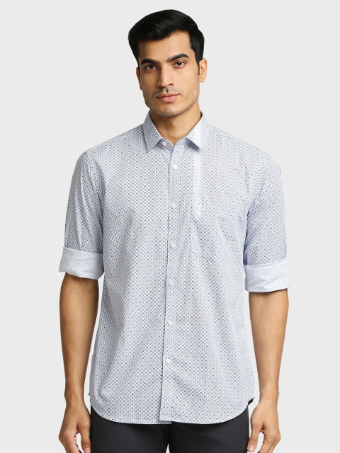 

ColorPlus Men Blue Tailored Fit Printed Casual Shirt