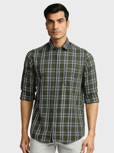 

ColorPlus Men Green Tartan Checked Regular-Fit Casual Shirt