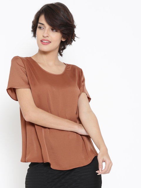 

FOREVER 21 Women Brown Solid Top