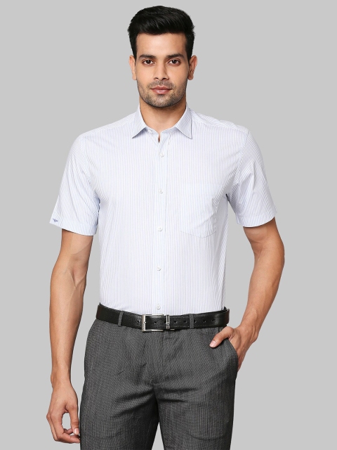 

Park Avenue Men Blue & White Striped Formal Shirt