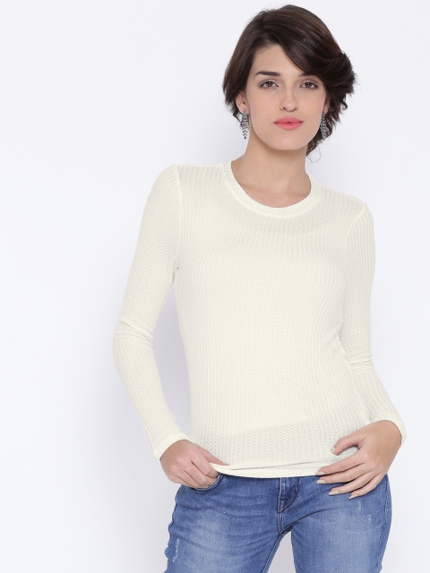 

FOREVER 21 Women Off-White Patterned Top