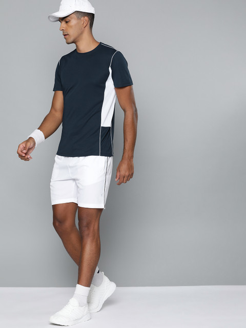

HRX By Hrithik Roshan Racketsport Men Moonlit Ocean Rapid-Dry Colourblock Tshirts, Navy blue