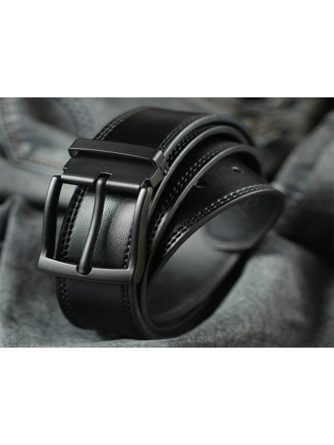 

CONTACTS Men Black Leather Belt