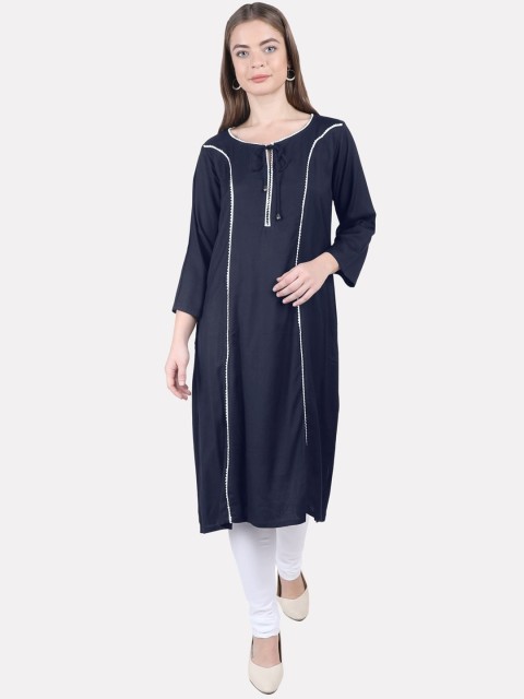 

KALINI Women Blue Thread Work Kurta