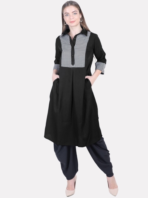 

KALINI Women Black Thread Work Kurta