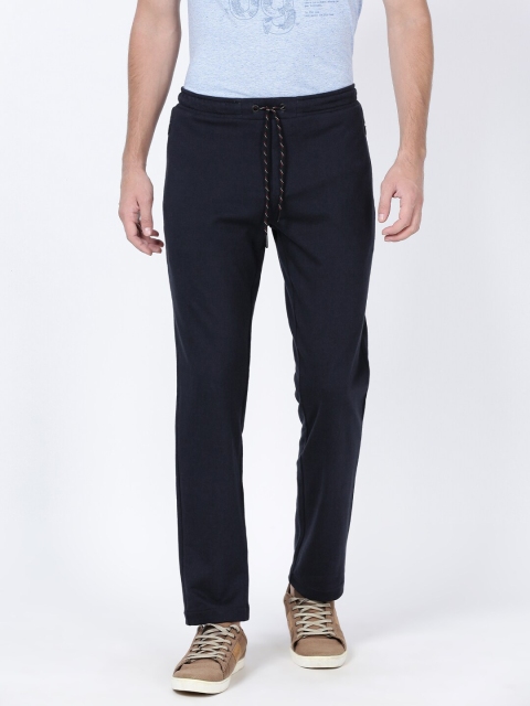 

t-base Men Navy Blue Solid Track Pant