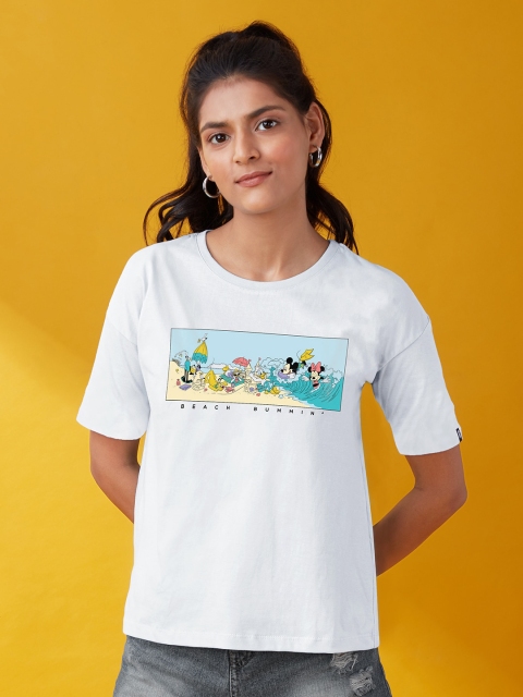 

The Souled Store Women White Printed T-shirt
