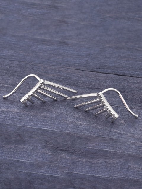 

Peora Sterling Silver-Toned Stone-Studded Ear Cuffs