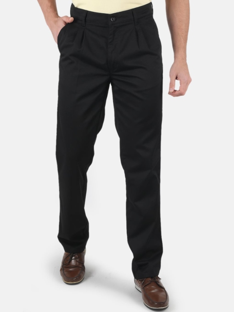 

Monte Carlo Men Black Solid Smart Regular-Fit Trousers