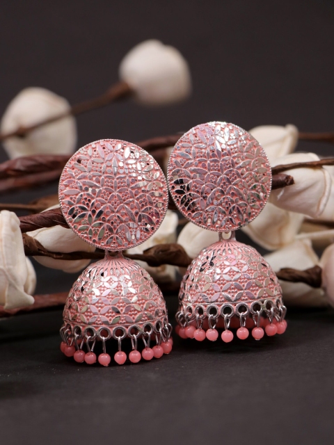 

Crunchy Fashion Pink Contemporary Jhumkas Earrings