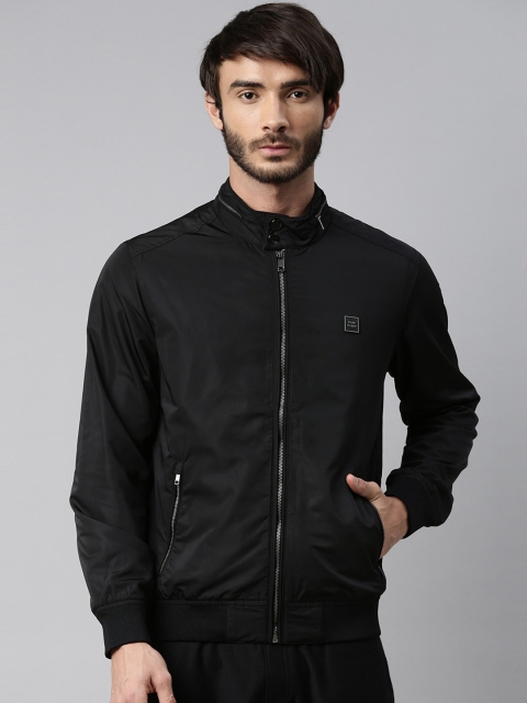 

RARE RABBIT Men Black Solid Sporty Jacket