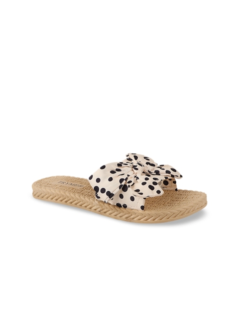 

Try Me Women Off-White Embellished Open Toe Flats