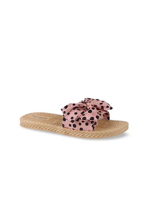 

Try Me Women Pink Open Toe Flats with Bows