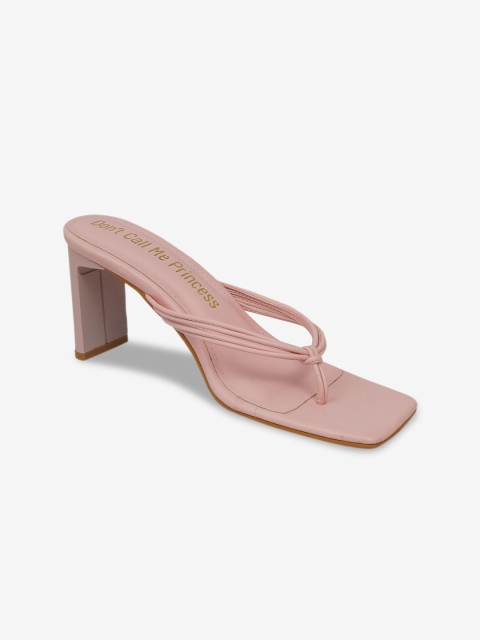 

Dont Call Me Princess Pink Solid Block Sandal Heels