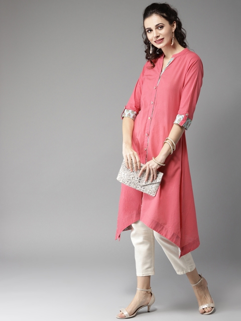

Moda Rapido Women Coral Pink A-Line Kurta