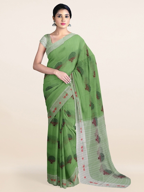 

Pothys Green & Maroon Woven Design Zari Pure Cotton Saree