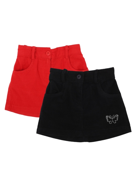 

Bodycare Kids Girls Pack of 2 Red & Black Denim Shorts