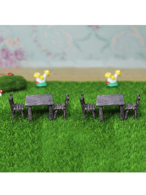 

Wonderland Set of 2 Brown Miniature toys 1 Table & 2 Chair Garden Accessories