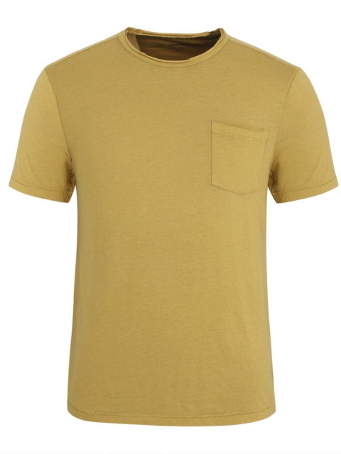 

JOHN VARVATOS Men Yellow Drop-Shoulder Sleeves Pockets T-shirt