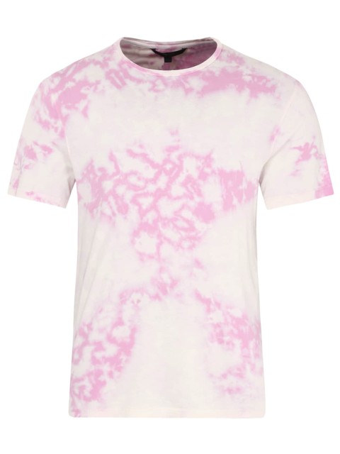 

JOHN VARVATOS Men White & Pink Printed Pure Cotton T-shirt