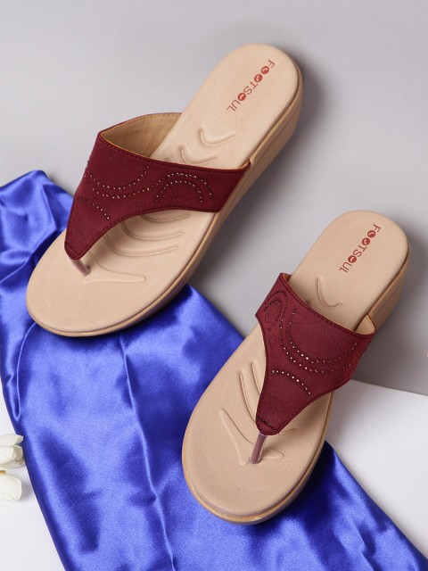 

FOOTSOUL Women Blue Open Toe Flats with Laser Cuts